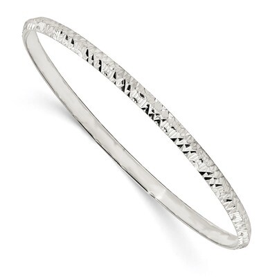 Slip-on Bangle Sterling Silver Diamond Cut QB1088, MPN: QB1088, 886774099934