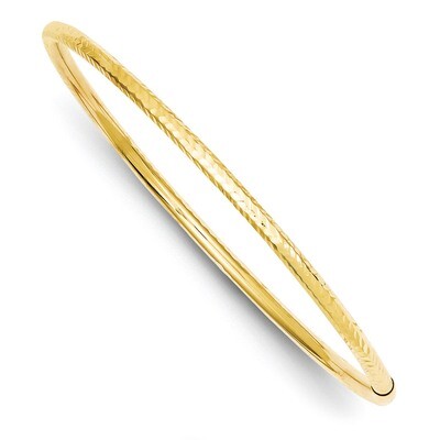 3mm Diamond-cut Tube Bangle 14k Gold DB476, MPN: DB476, 883957899794