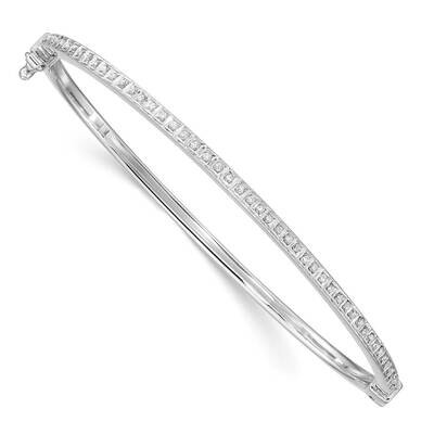 Diamond Mystique Platinum-plated Diamond Bangle Sterling Silver QB1288, MPN: QB1288, 883957847078