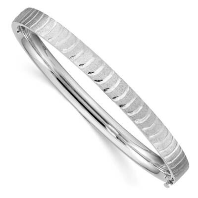 Diamond Cut Striped Bangle 14k White Gold DB703, MPN: DB703, 886774614021