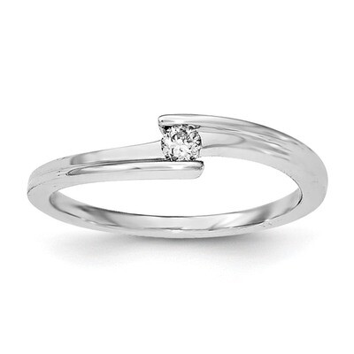 Diamond Ring Sterling Silver Rhodium Polished QR6432, MPN: QR6432,