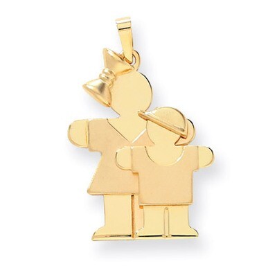 Big Girl &amp; Little Boy Engravable Charm 14k Gold XK293, MPN: XK293, 883957415543