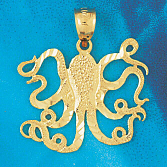 Dazzlers Jewelry Octopus Pendant Necklace Charm Bracelet in Yellow, White or Rose Gold 348, MPN: DZ…