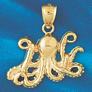 Dazzlers Jewelry Octopus Pendant Necklace Charm Bracelet in Yellow, White or Rose Gold 346, MPN: DZ…