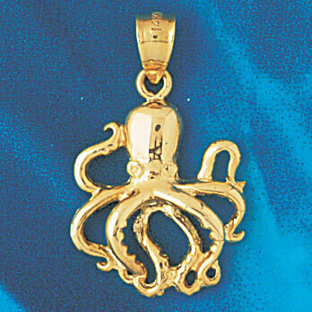 Dazzlers Jewelry Octopus Pendant Necklace Charm Bracelet in Yellow, White or Rose Gold 340, MPN: DZ…