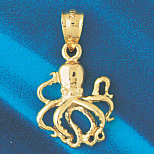 Dazzlers Jewelry Octopus Pendant Necklace Charm Bracelet in Yellow, White or Rose Gold 339, MPN: DZ…