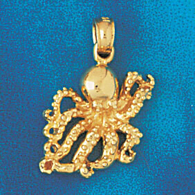 Dazzlers Jewelry Octopus Pendant Necklace Charm Bracelet in Yellow, White or Rose Gold 336, MPN: DZ…