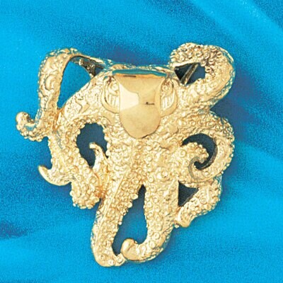 Dazzlers Jewelry Octopus Slide Pendant Necklace Charm Bracelet in Yellow, White or Rose Gold 73, MP…