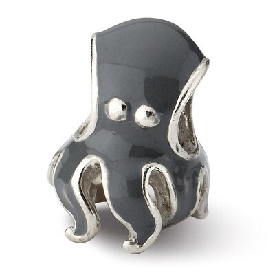 Enameled Octopus Bead - Sterling Silver QRS1972, MPN: QRS1972, 883957505749