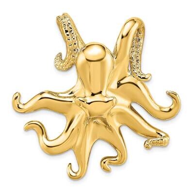 Underside Octopus Slide 14k Gold Polished &amp; Textured SL589, MPN: SL589, 63721801875