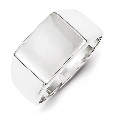 11x9mm Solid Back Signet Ring Sterling Silver QR2421, MPN: QR2421, 883957249100