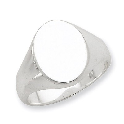 12x16mm Solid Back Signet Ring Sterling Silver QR2443, MPN: QR2443, 883957249674