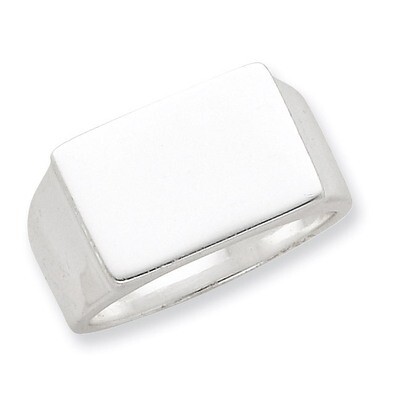 12x17.5mm Solid Back Signet Ring Sterling Silver QR2453, MPN: QR2453, 883957249957