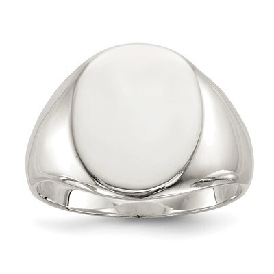17X13Mm Closed Back Signet Ring Sterling Silver QR2440-11, MPN: QR2440, 883957249582