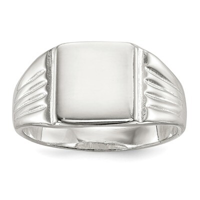 11X11Mm Open Back Signet Ring Sterling Silver QR2452-11, MPN: QR2452, 883957249926