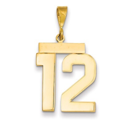 Number 12 Charm 14k Gold Large Polished LP12, MPN: LP12, 883957066370