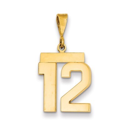 Number 12 Charm 14k Gold Medium Polished MP12, MPN: MP12, 883957134611