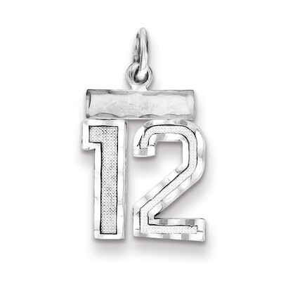 Number 12 Charm Sterling Silver QSN12, MPN: QSN12, 883957120386