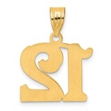 Number 12 Pendant 14k Gold Polished Etched AEN12, MPN: AEN12, 196904081167