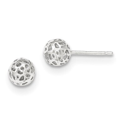 Fancy Ball Post Earrings 14k white Gold YE1692, MPN: YE1692, 191101364280