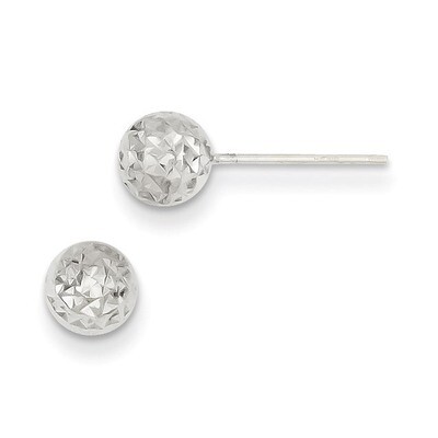 6mm Ball Post Earrings 14k White Gold TL908, MPN: TL908, 886774562896