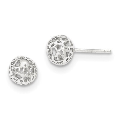 Medium Fancy Ball Post Earrings 14k white Gold YE1693, MPN: YE1693, 191101365799