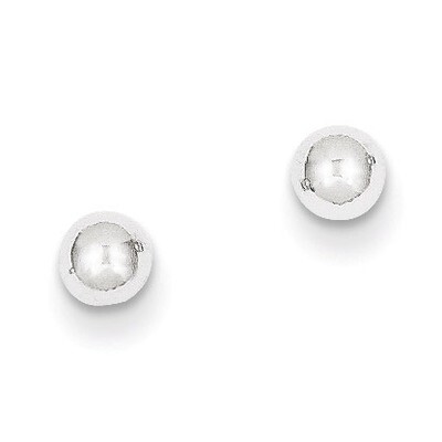 4mm Ball Post Earrings 14k White Gold Polished XWE327, MPN: XWE327, 886774563534