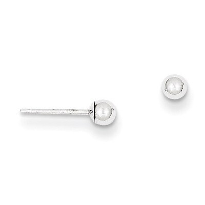 3mm Ball Post Earrings 14k White Gold Polished XWE326, MPN: XWE326, 886774563527