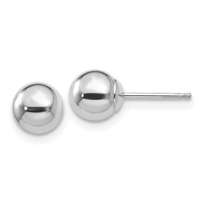 6mm Ball Post Earrings 14k White Gold Polished XWE323, MPN: XWE323, 886774563497