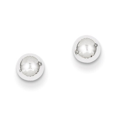5mm Ball Post Earrings 14k White Gold Polished XWE322, MPN: XWE322, 886774563480