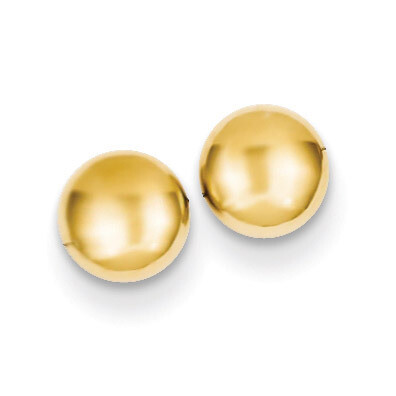 Half Ball Post Earrings 14k Gold Polished YE313, MPN: YE313, 191101635496