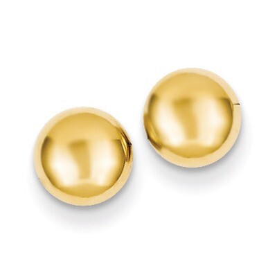 Half Ball Post Earrings 14k Gold Polished YE312, MPN: YE312, 191101635489