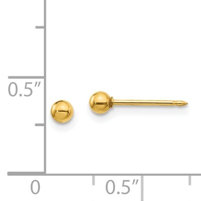 3mm Ball Post Earrings 18k Gold  242E, MPN: 242E,