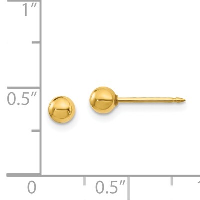 4mm Ball Post Earrings 18k Gold  241E, MPN: 241E,
