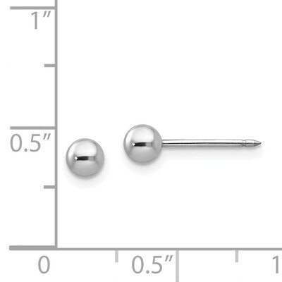 4mm Ball Earrings 14k White Gold 126E, MPN: 126E,