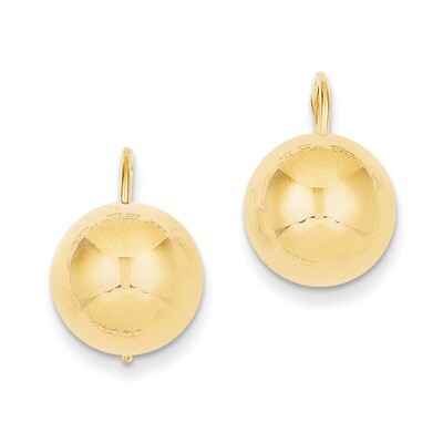 12.00mm Hollow Half Ball Earrings 14k Gold TH658, MPN: TH658, 658226125153