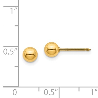 5mm Ball Post Earrings 24k Gold-plated 12E, MPN: 12E,