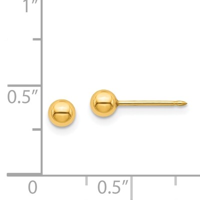 4mm Ball Post Earrings 24k Gold-plated 11E, MPN: 11E,