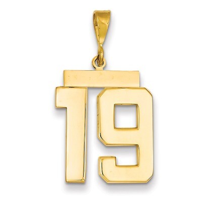 Number 19 Charm 14k Gold Large Polished LP19, MPN: LP19, 883957066639