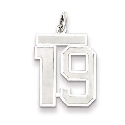Pendant Number 19 Satin Sterling Silver Medium QPM19, MPN: QPM19, 883957126432