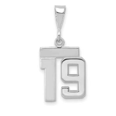 Number 19 Charm 14k White Gold Polished Small WSP19, MPN: WSP19, 196904075227