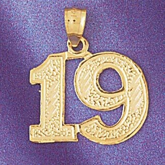 Dazzlers Jewelry Number 19 Pendant Necklace Charm Bracelet in Yellow, White or Rose Gold 950919, MP…