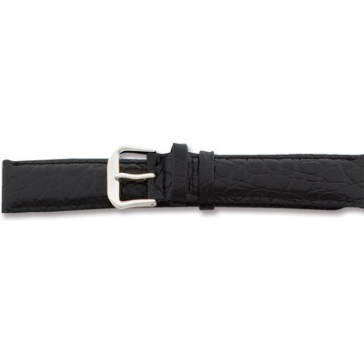19mm ExtraLong Black Alligator Grain Buckle Watch Band 9.5 Inch Gold-tone BA22EL-19, MPN: BA22EL-19…