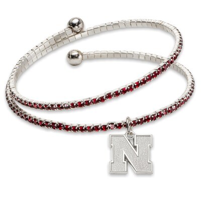 University of Nebraska Amped Logo Crystal Bracelet UNE077BR-CR