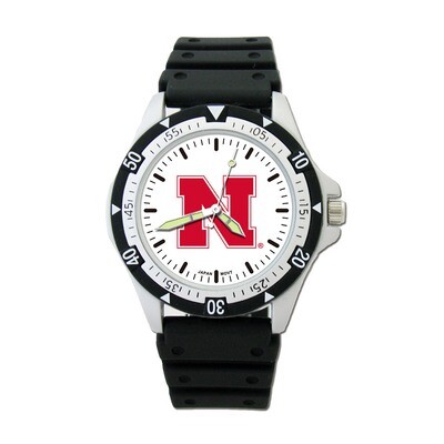 University of Nebraska Option Sport Watch with Pu Rubber Str UNE235