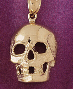 Dazzlers Jewelry Skull Pendant Necklace Charm Bracelet in Yellow, White or Rose Gold 5592, MPN: DZ-…
