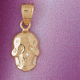 Dazzlers Jewelry Skull Pendant Necklace Charm Bracelet in Yellow, White or Rose Gold 5593, MPN: DZ-…