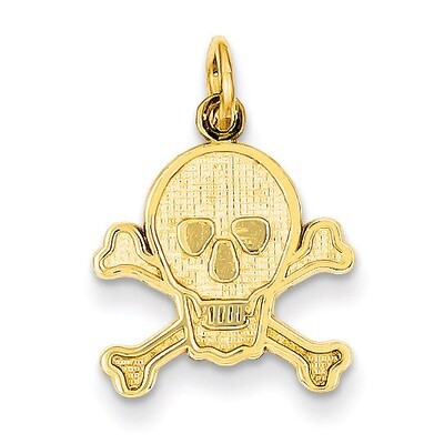 Skull &amp; Bones Charm 14k Gold K3164, MPN: K3164, 883957146355