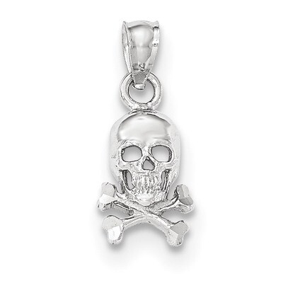 Skull &amp; Cross Bones Pendant 14k white Gold K5392, MPN: K5392, 191101458347
