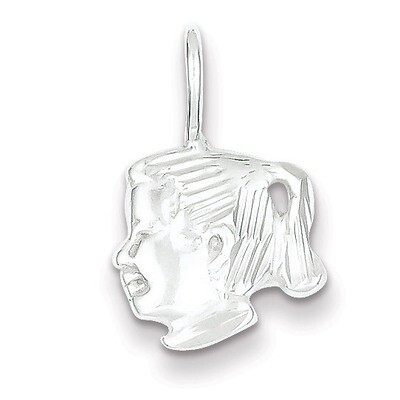 Girl Head Charm Sterling Silver QC1485, MPN: QC1485, 883957542140